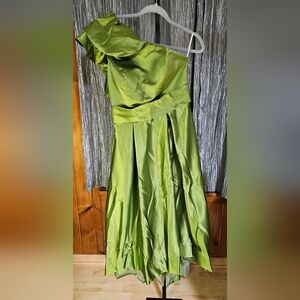 Elegant Green Satin Dress